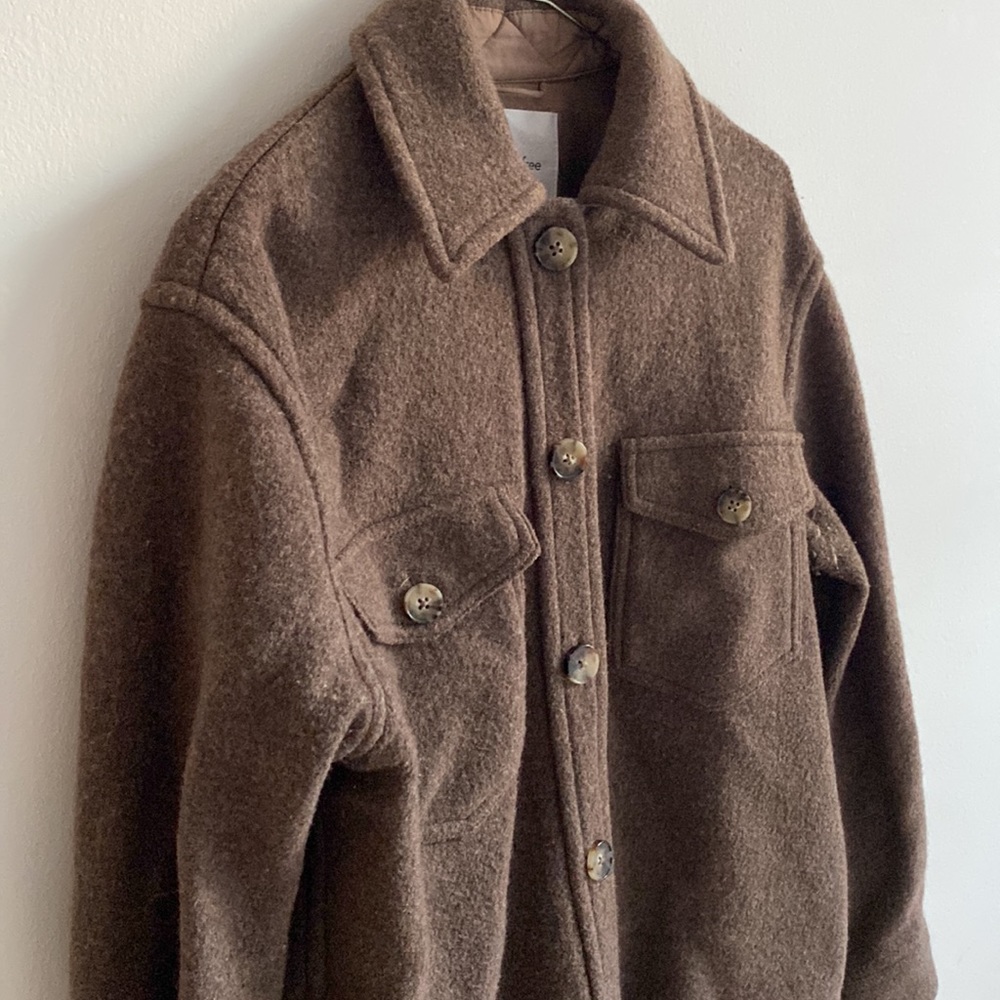 Aritzia Ganna Shirt Jacket in Heather Dark Shitake (2xs)